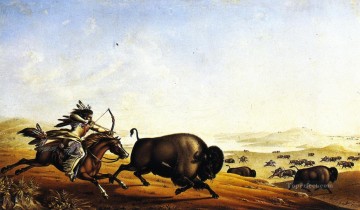  cazando Pintura - Peter Rindisbacher xx Assiniboin cazando a caballo